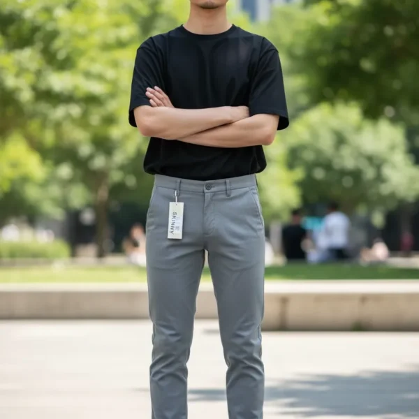 מכנסי כותנה סקיני